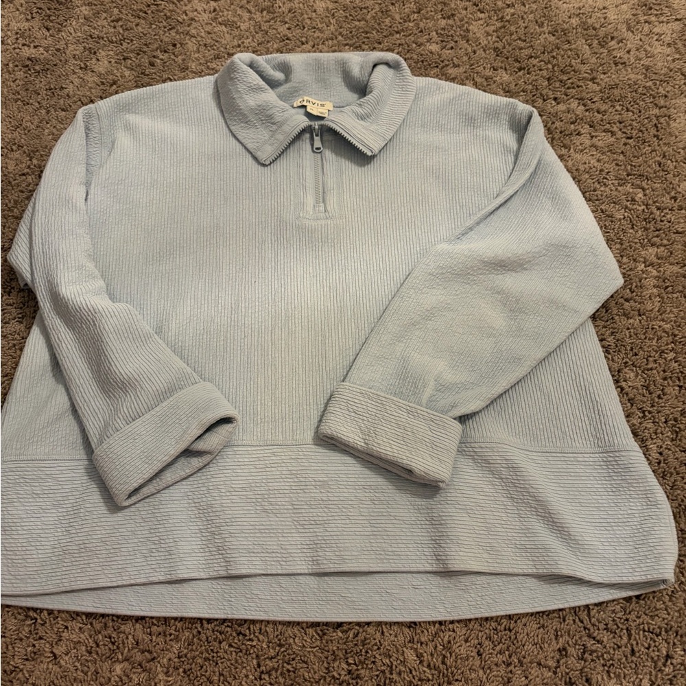 Orvis Steel Blue Half-Zip Sweater‎